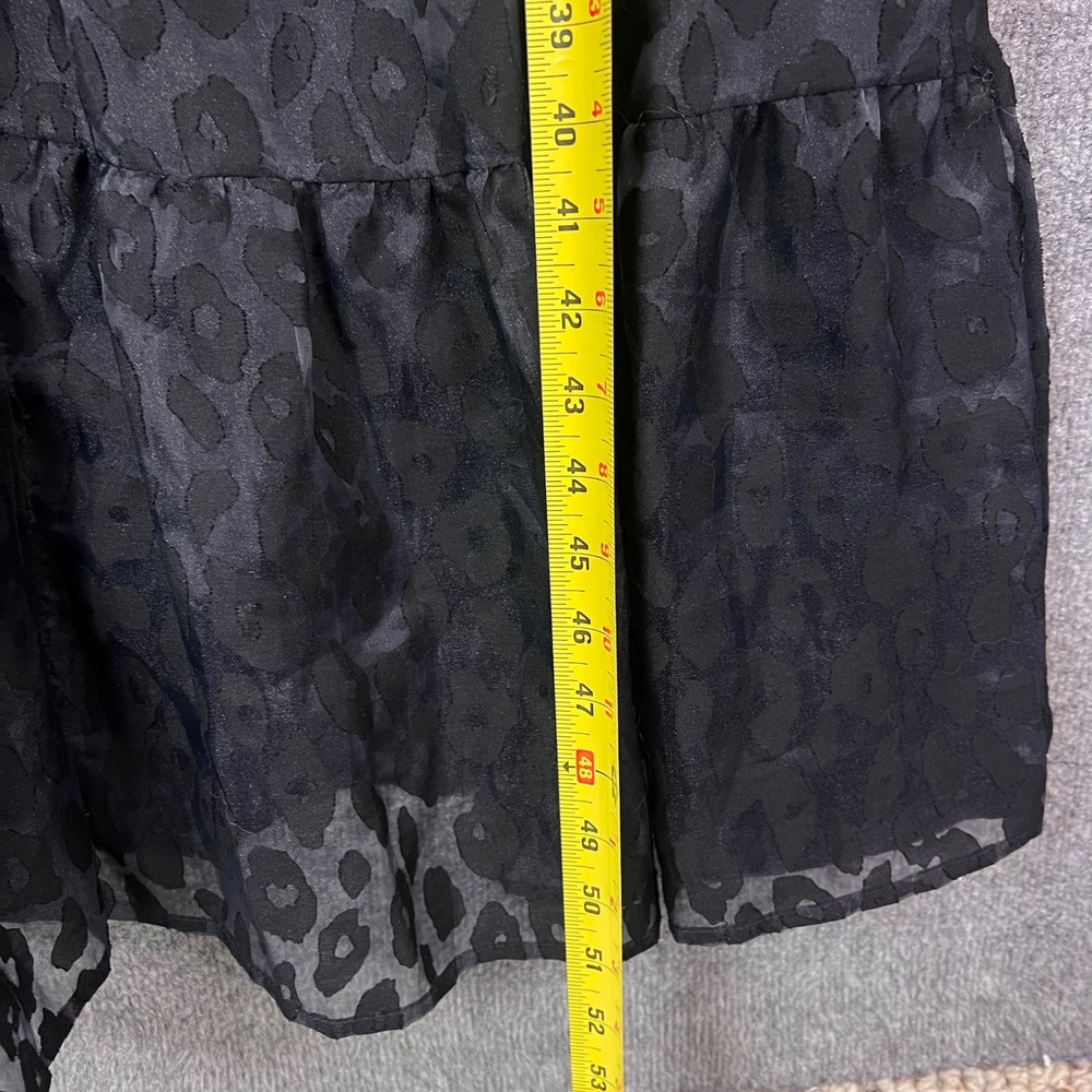 English Factory Tiered Maxi Dress Size S Black Leopard Puff Sleeve - Picture 7 of 10